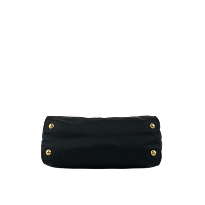 PRADA Tessuto Triangle Logo Handbag Totebag Black Vintage wn5b6d