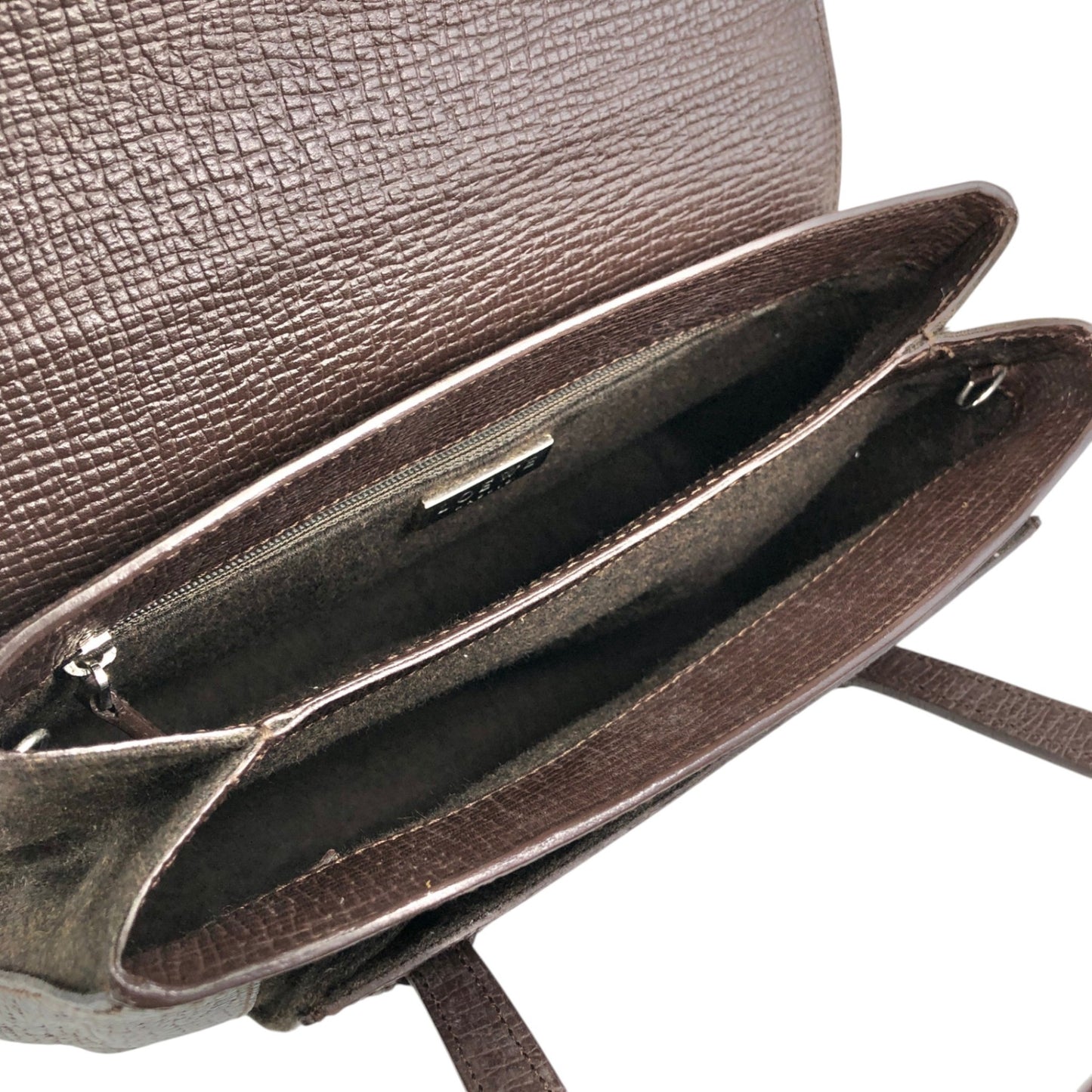 LOEWE Logo Embossed Handbag Brown Vintage xdd6ie