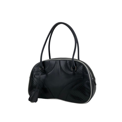 PRADA Padlock Small Boston bag Handbag Black Vintage vcg8wk