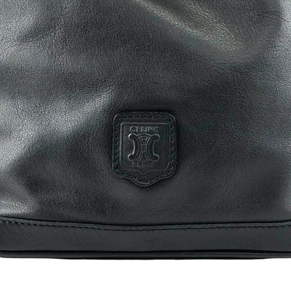 CELINE Blason Gancini Drawstring Shoulder bag Black Vintage 3zj4mf