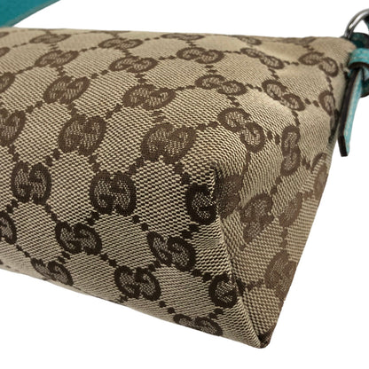 GUCCI GG Canvas  Canvas Leather Handbag Pouch Beige Vintage 5d3bct