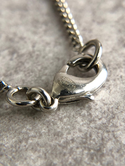 CHANEL Coco Mark Rhinestone Necklace Silver Vintage wsf6m8