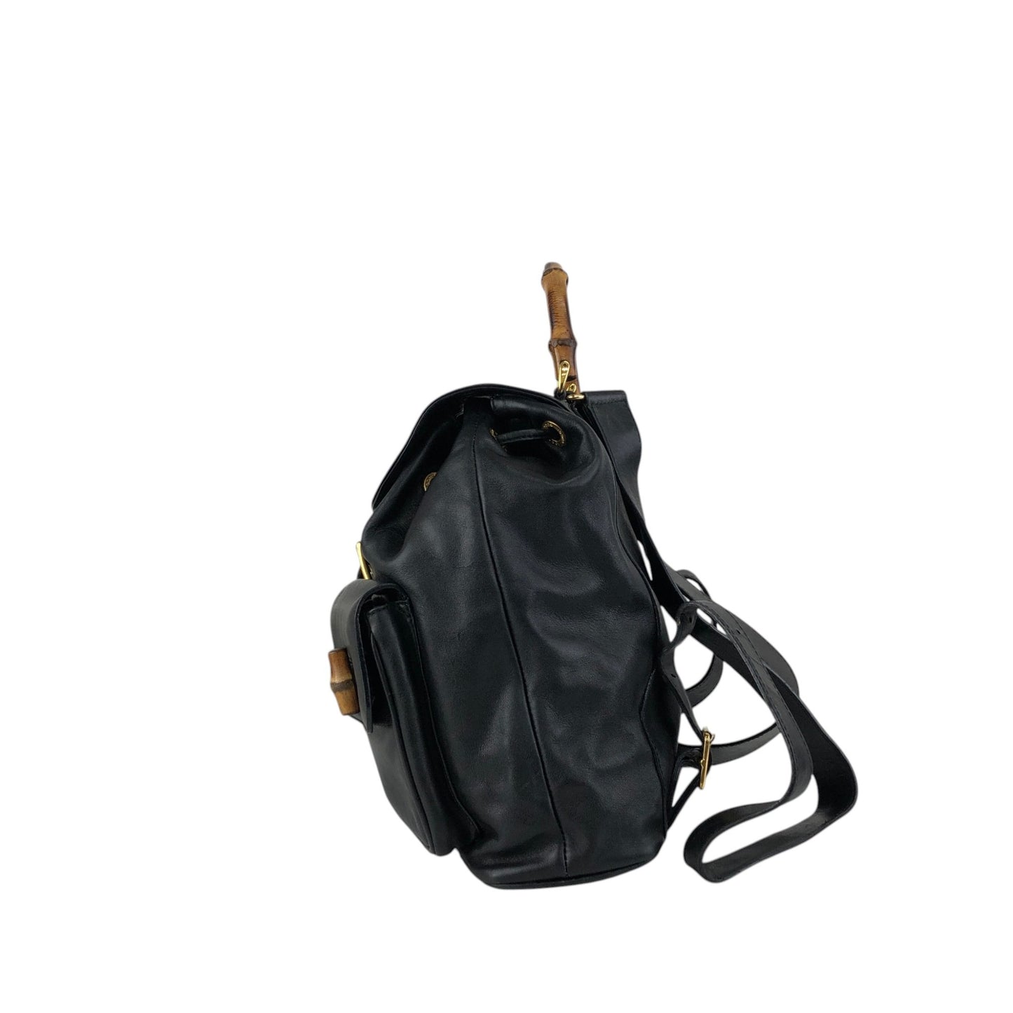 GUCCI Bamboo Double Pocket Backpack Black Vintage 3ug5ej