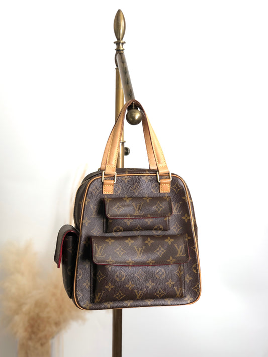 LOUIS VUITTON Monogram Handbag Brown M51161 Vintage vzg5g4