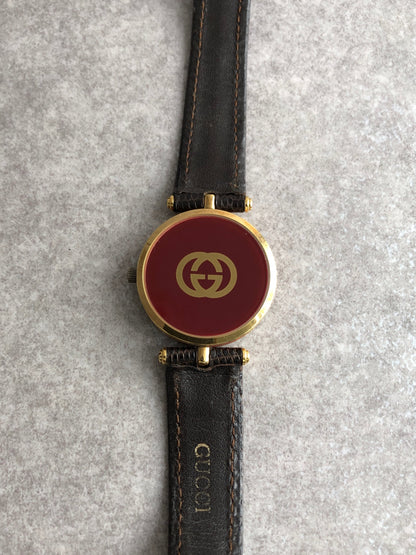 GUCCI Quartz Watch Brown Vintage k6esmt