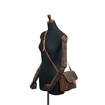 CELINE Macadam Horse Bit Shoulder bag Brown Vintage jcgk27