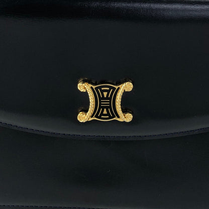 CELINE Triomphe Chain Shoulder bag Black Vintage thnjzk