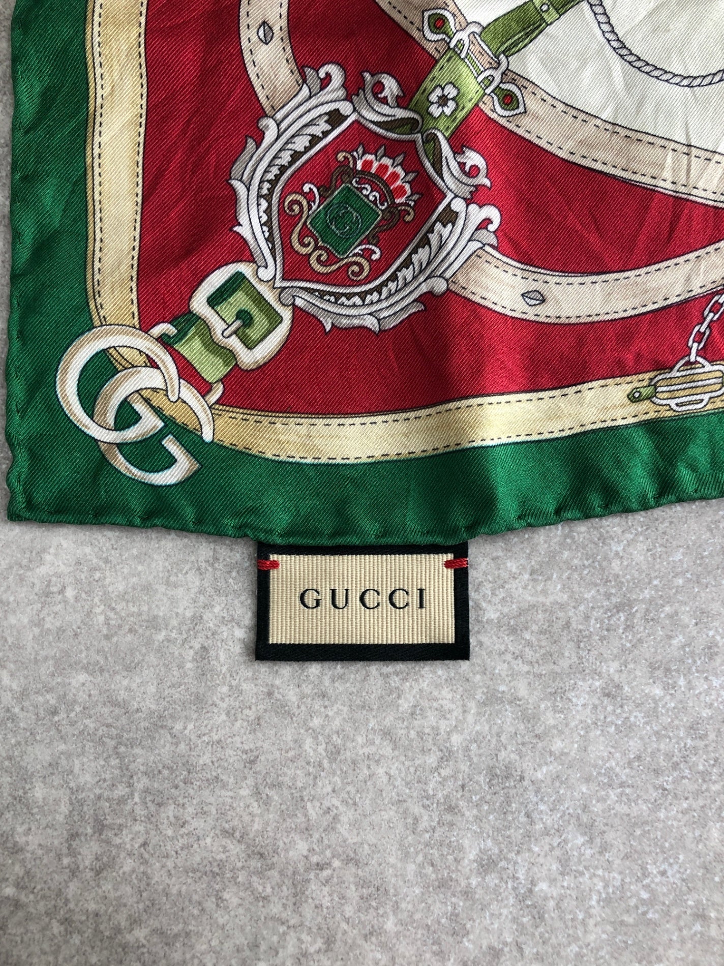 GUCCI Scarf Green Vintage j8dbd8