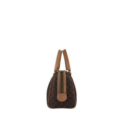 CELINE Macadam Two-way Small Boston bag Shoulder bag Brown Vintage asbejd
