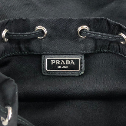PRADA Tessuto Triangle Logo Drawstring Small Handbag Black Vintage 8t7zbv
