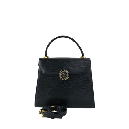 VALENTINO GARAVANI Circle Logo Two-way Handbag Shoulder bag Black Vintage swvrnt