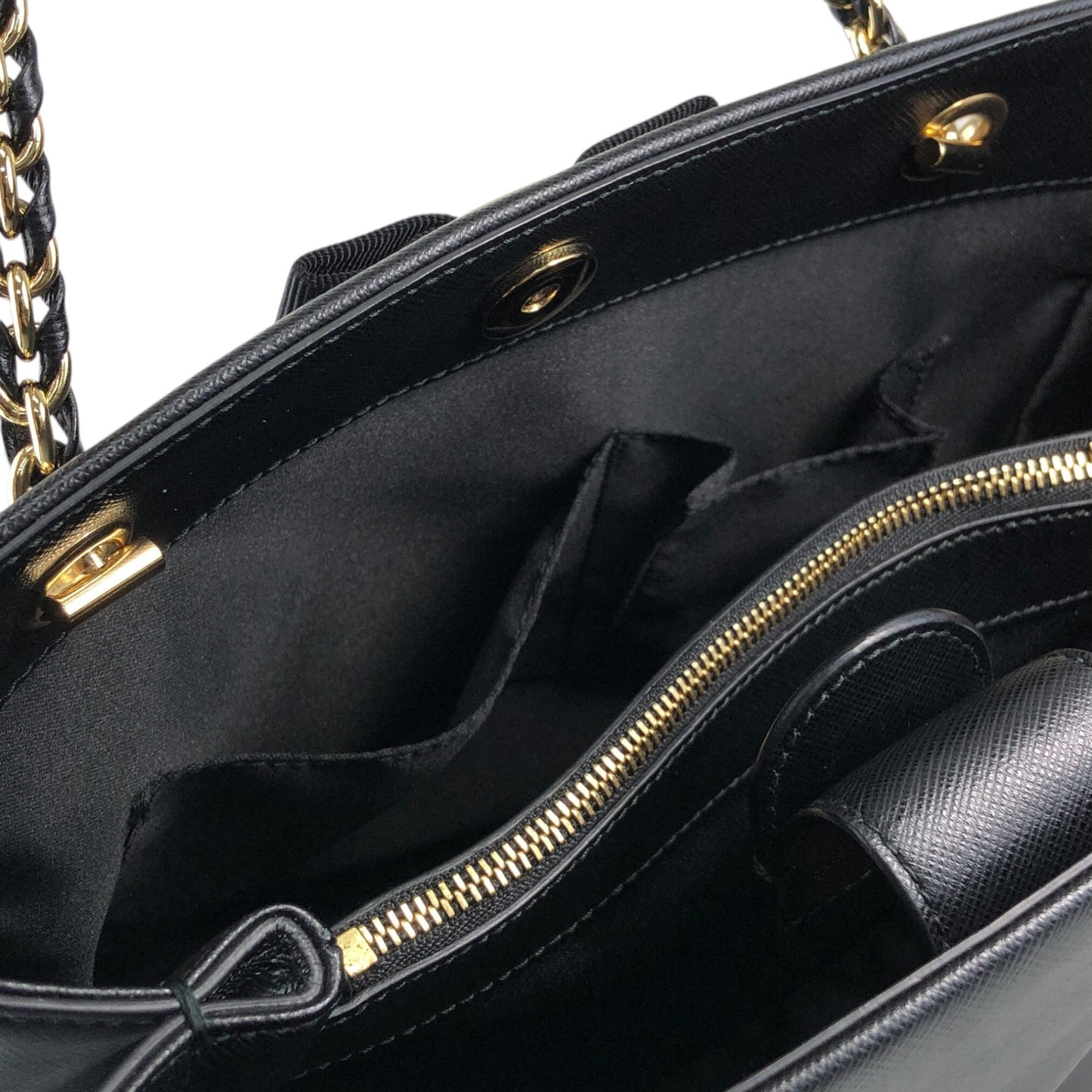 Salvatore Ferragamo Vala Ribbon Chain Totebag Black Vintage p52xmz