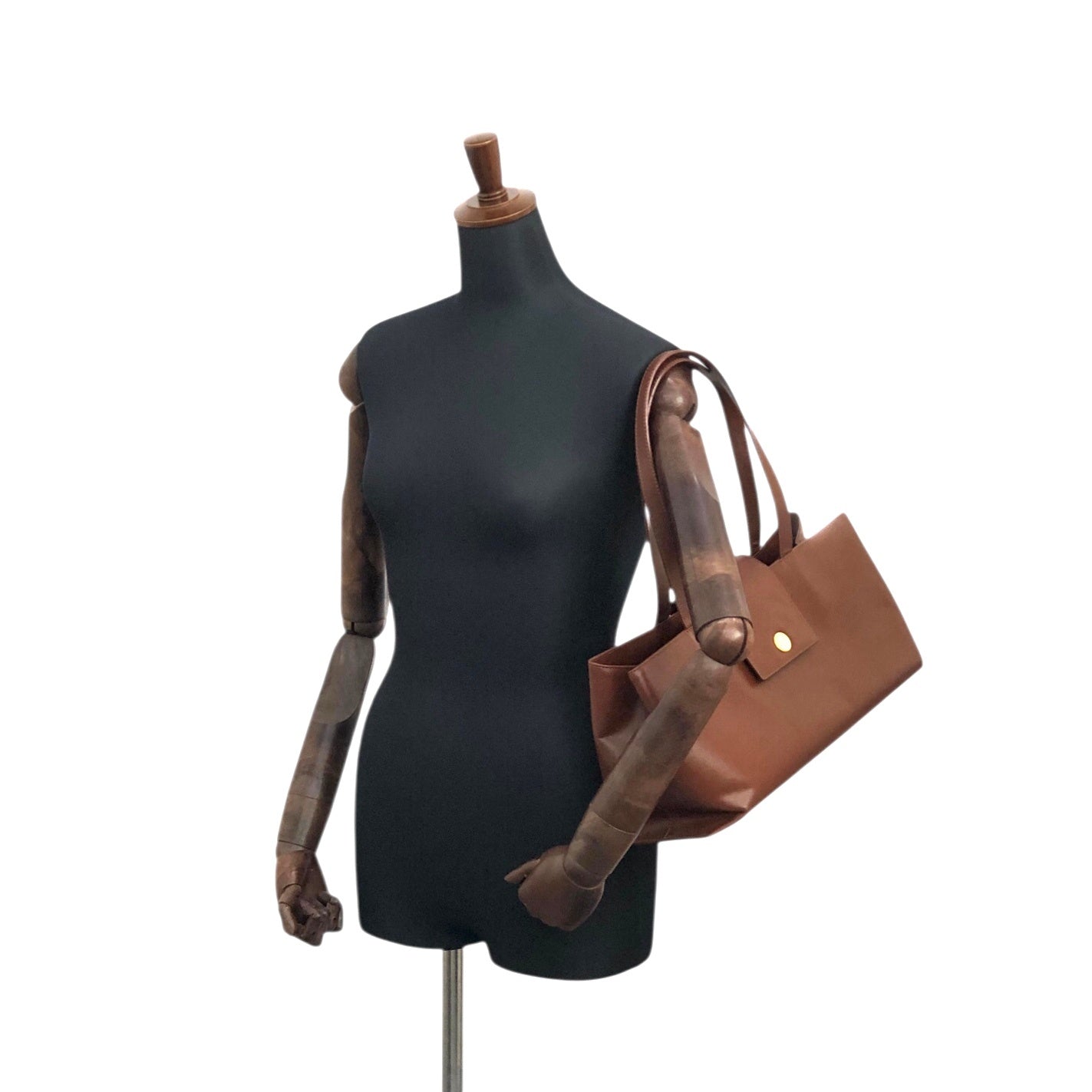 BURBERRY Flap Handbag Brown Vintage 3ex85e