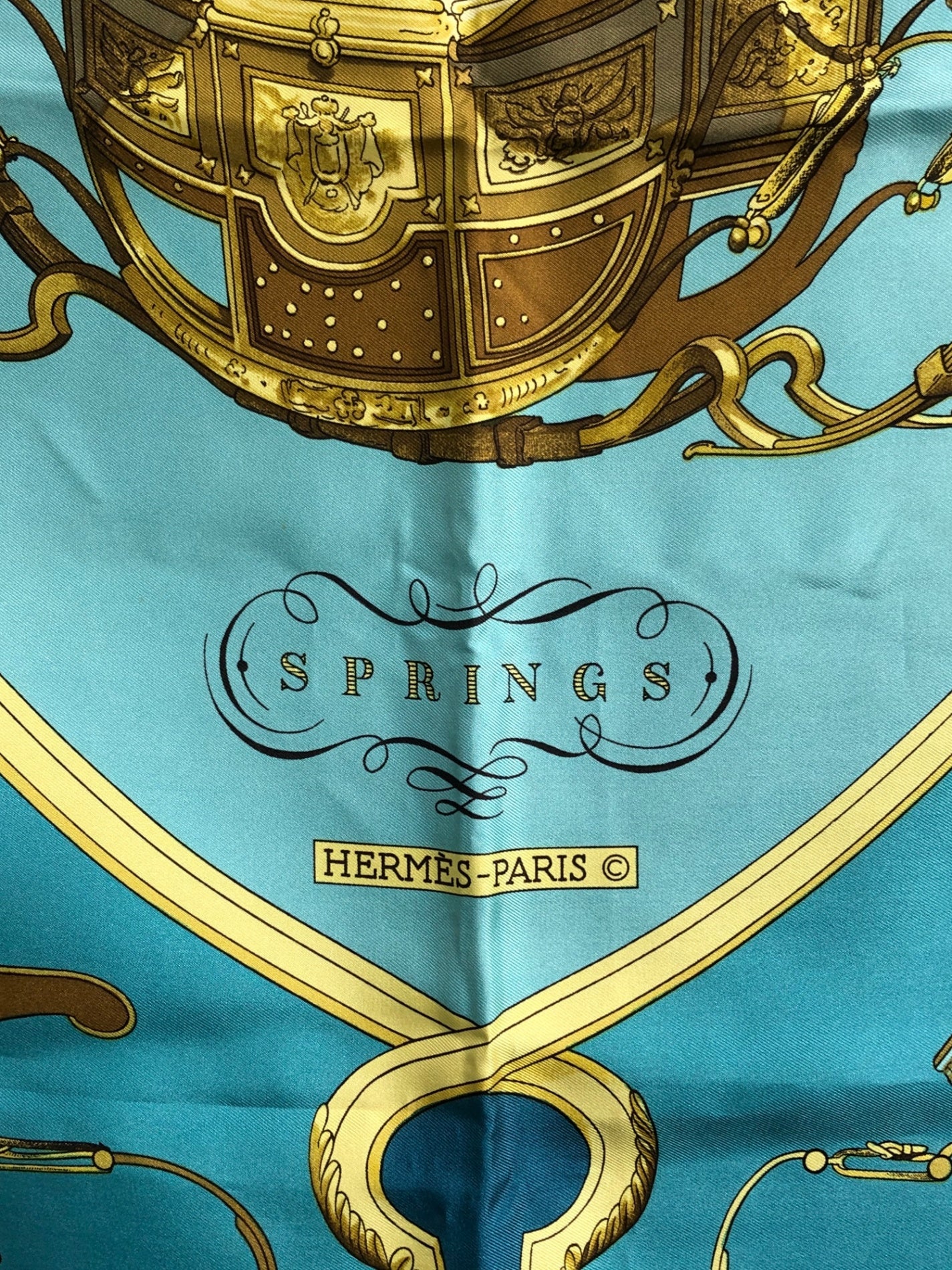 HERMES Scarf Blue springs Vintage htmcv3
