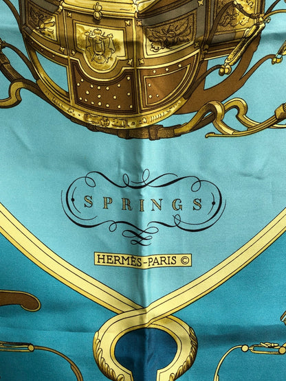 HERMES Scarf Blue springs Vintage htmcv3