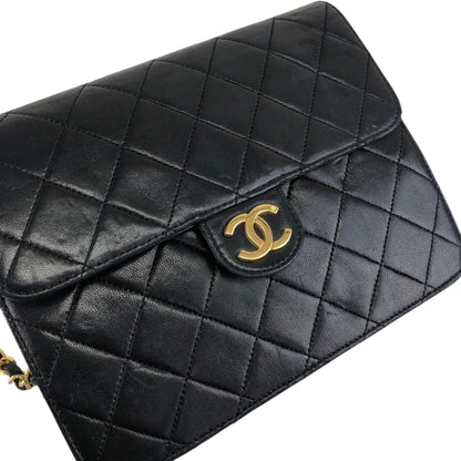 CHANEL Matelasse Coco Mark Turn Lock Chain Shoulder bag Black Vintage tjbcjh