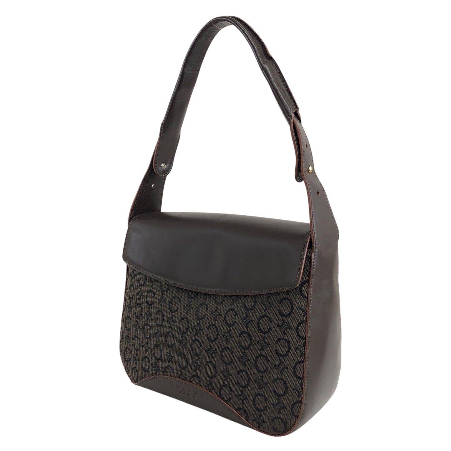 CELINE CMacadam Shoulder bag Hobobag Brown Vintage psiyb3
