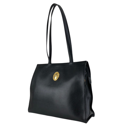 Christian Dior CD Logo Handbag Totebag Black Vintage 7e6azr