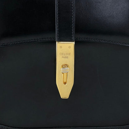 CELINE Turn Lock Small Shoulder bag Black Vintage gn73rb