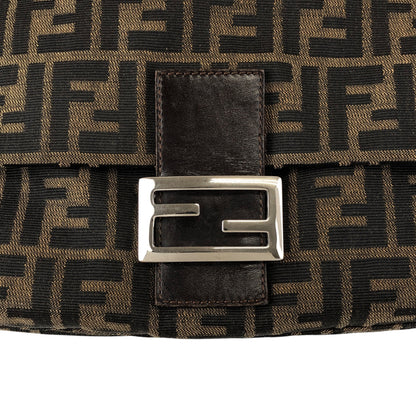 FENDI Zucca Logo Shoulder bag Brown Vintage df4sym