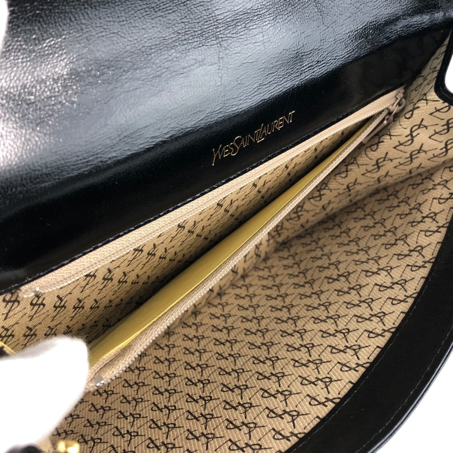 Yves Saint Laurent YSL Logo Shoulder bag Black Vintage m3beni