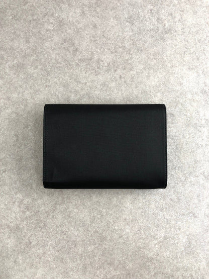 PRADA Triangle Logo Trifold Wallet Black Vintage kiyi6h