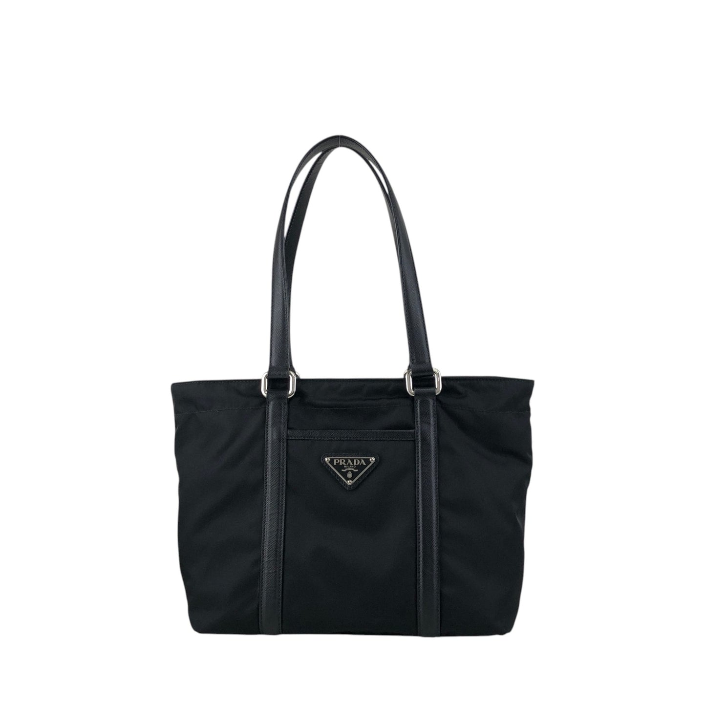 PRADA Tessuto Triangle Logo Totebag Black Vintage tgzvbu