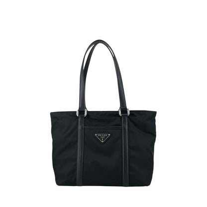PRADA Tessuto Triangle Logo Totebag Black Vintage tgzvbu