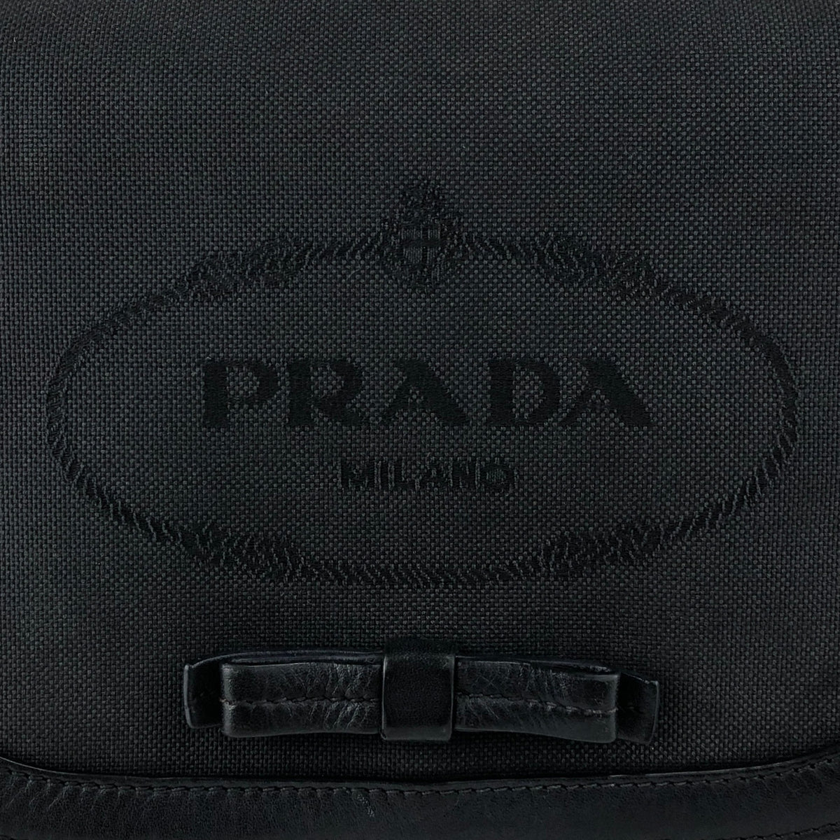 PRADA Logo Shoulder bag Black Vintage 4w22ct