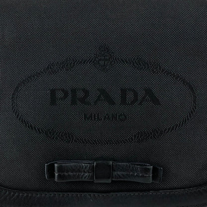 PRADA Logo Shoulder bag Black Vintage 4w22ct
