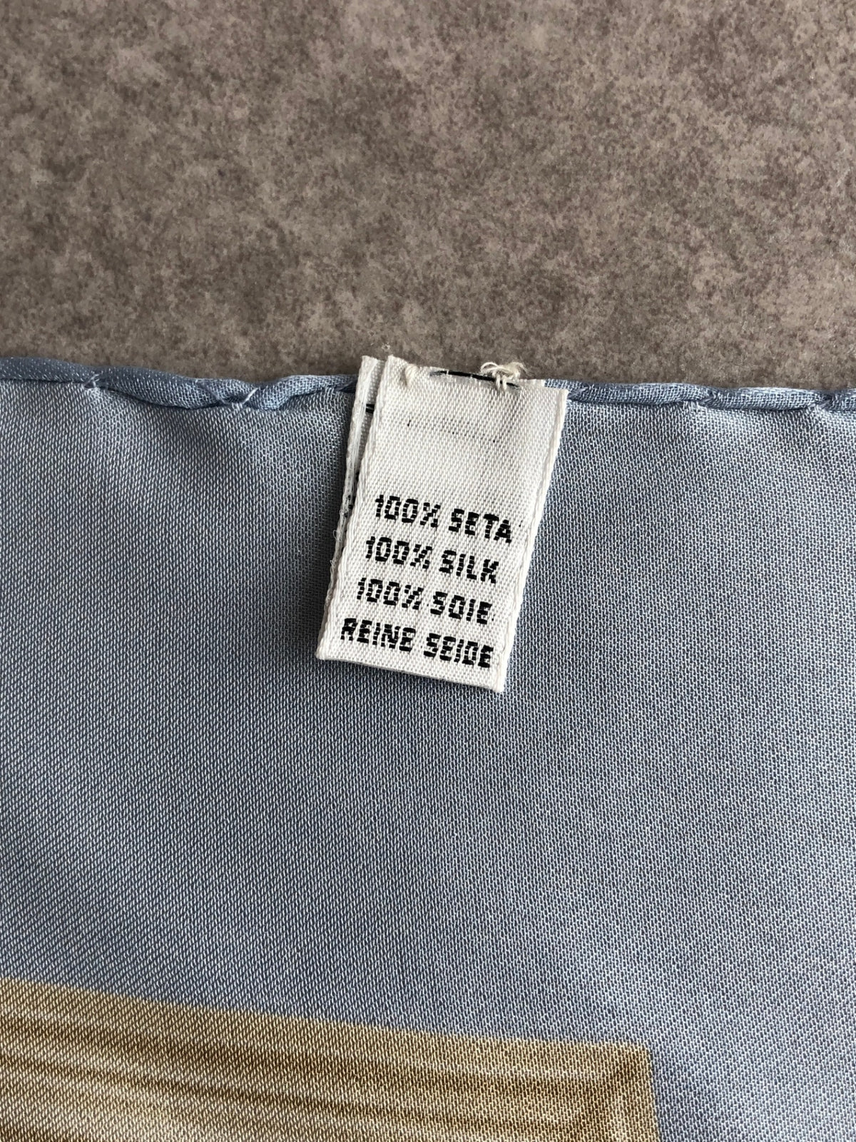 CELINE Triomphe SILK Scarf Blue Vintage ta5rap