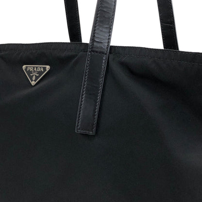 PRADA Tessuto Triangle Logo Totebag Black Vintage weepxg