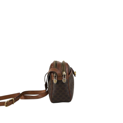 CELINE Macadam Gancini Shoulder bag Brown Vintage jcyy3u