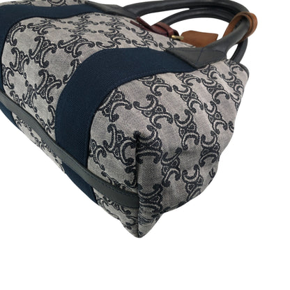 CELINE Blason Handbag Gray Vintage zrgr2s