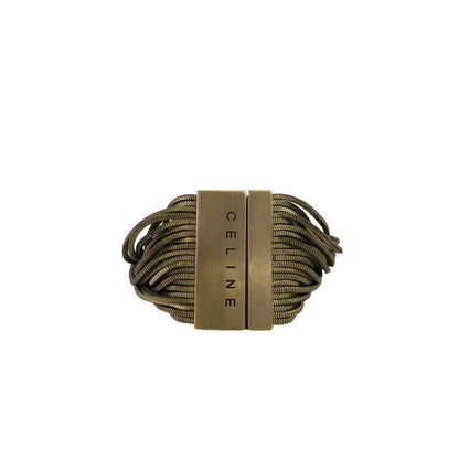 CELINE Logo Bracelet Gold Vintage yj66hd