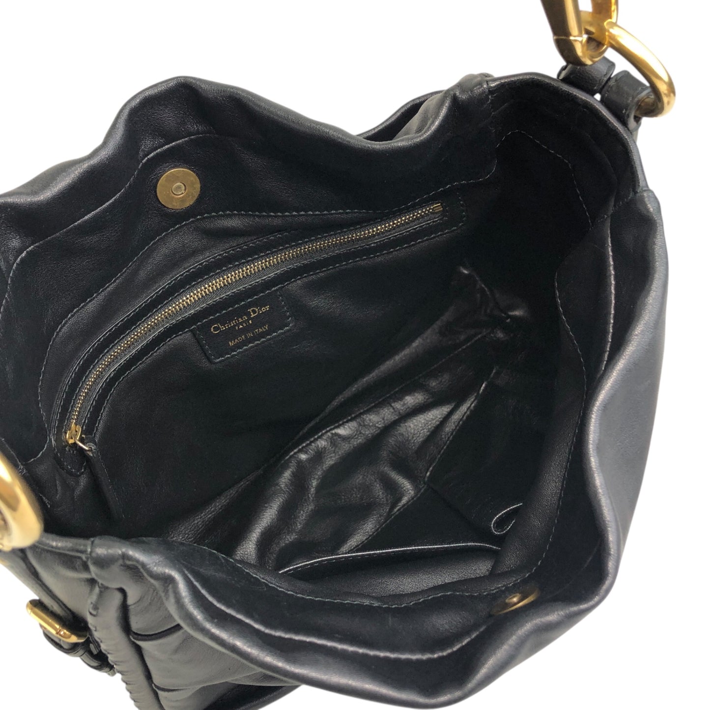 Christian Dior Logo Motif Shoulder bag Black Vintage fudavv