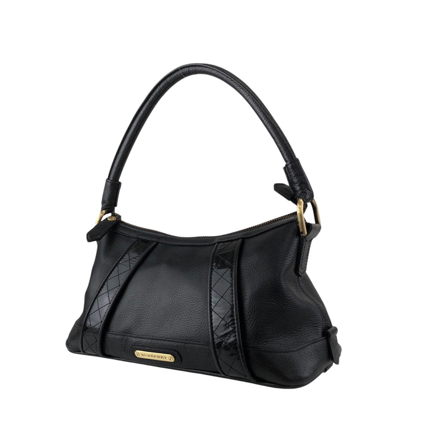 BURBERRY Logo Shoulder bag Black Vintage 7rnpei