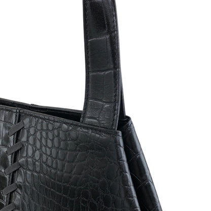 Yves Saint Laurent YSL Logo Cassandra Handbag Black Vintage hi7662