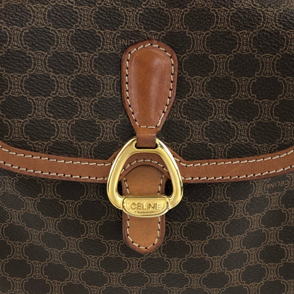 CELINE Macadam Horse Bit Shoulder bag Brown Vintage vxdzgh