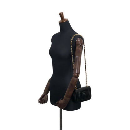 CHANEL Coco Mark Chain Shoulder bag Black Vintage p4crvh