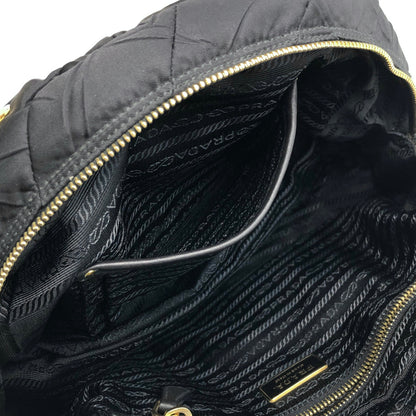 PRADA Logo Chain Handbag Black Vintage bruewc