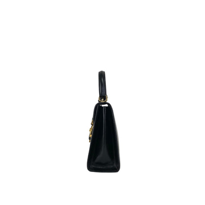 GUCCI Lady Lock Two-wayHandbag Shoulder bag Black Vintage uiedgd