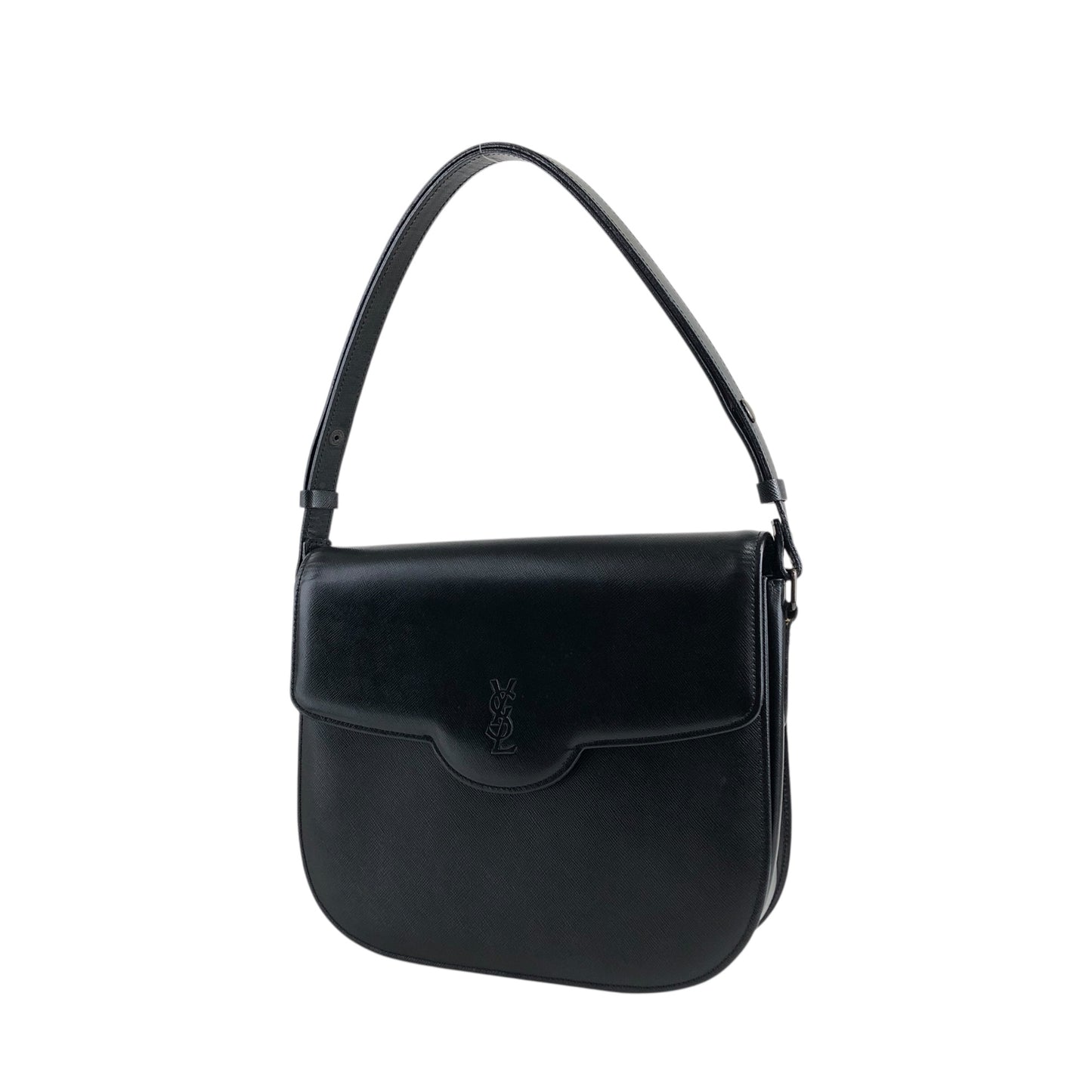 Yves Saint Laurent YSL Logo Shoulder bag Black Vintage bscs8w