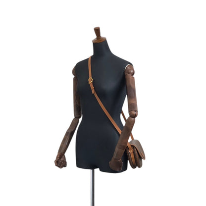 CELINE Macadam Blason Round Shoulder bag Brown Vintage afajii