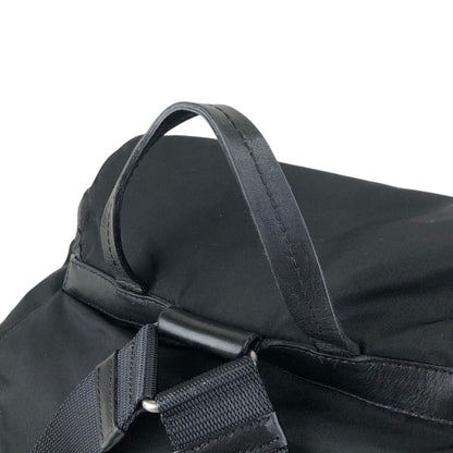PRADA Tessuto Triangle Logo Double Pocket  Backpack Black Vintage cz4rjs