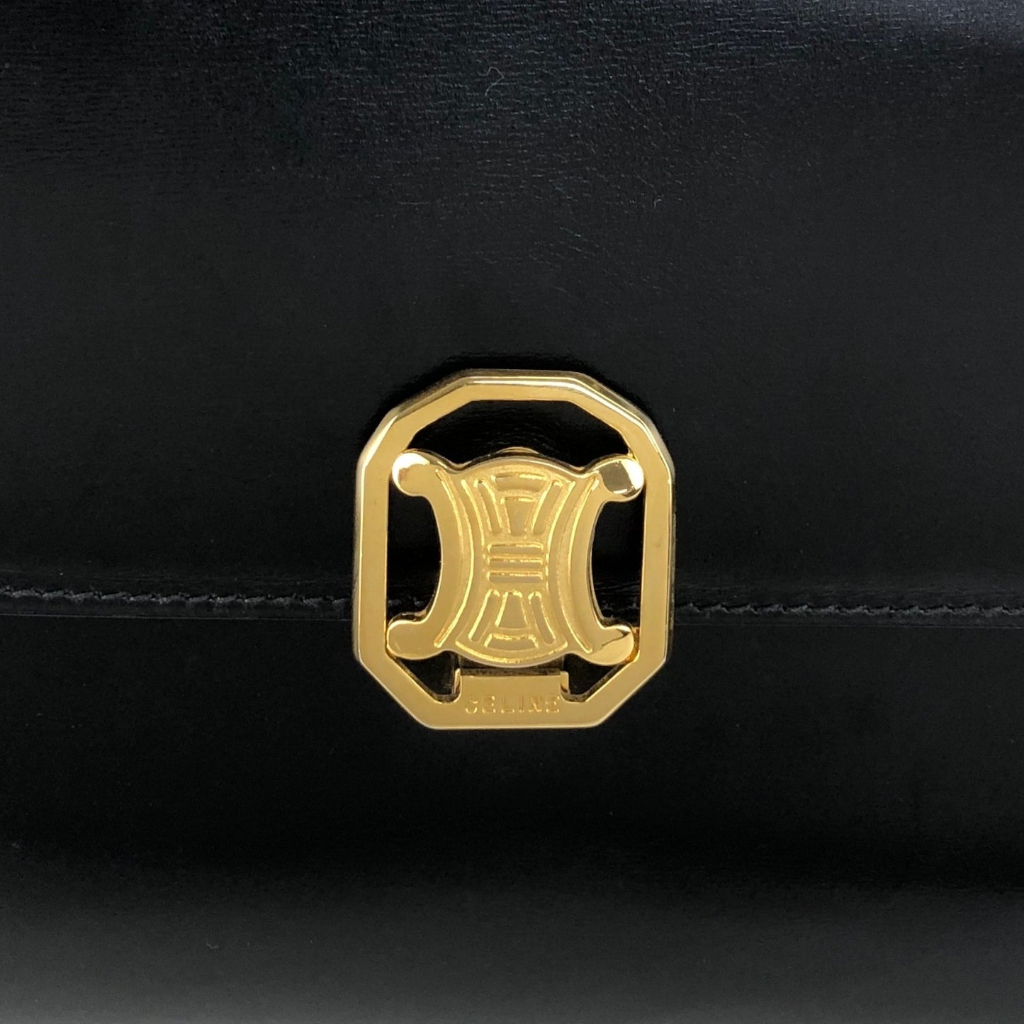CELINE Blason Shoulder bag Black Vintage ad7eeu