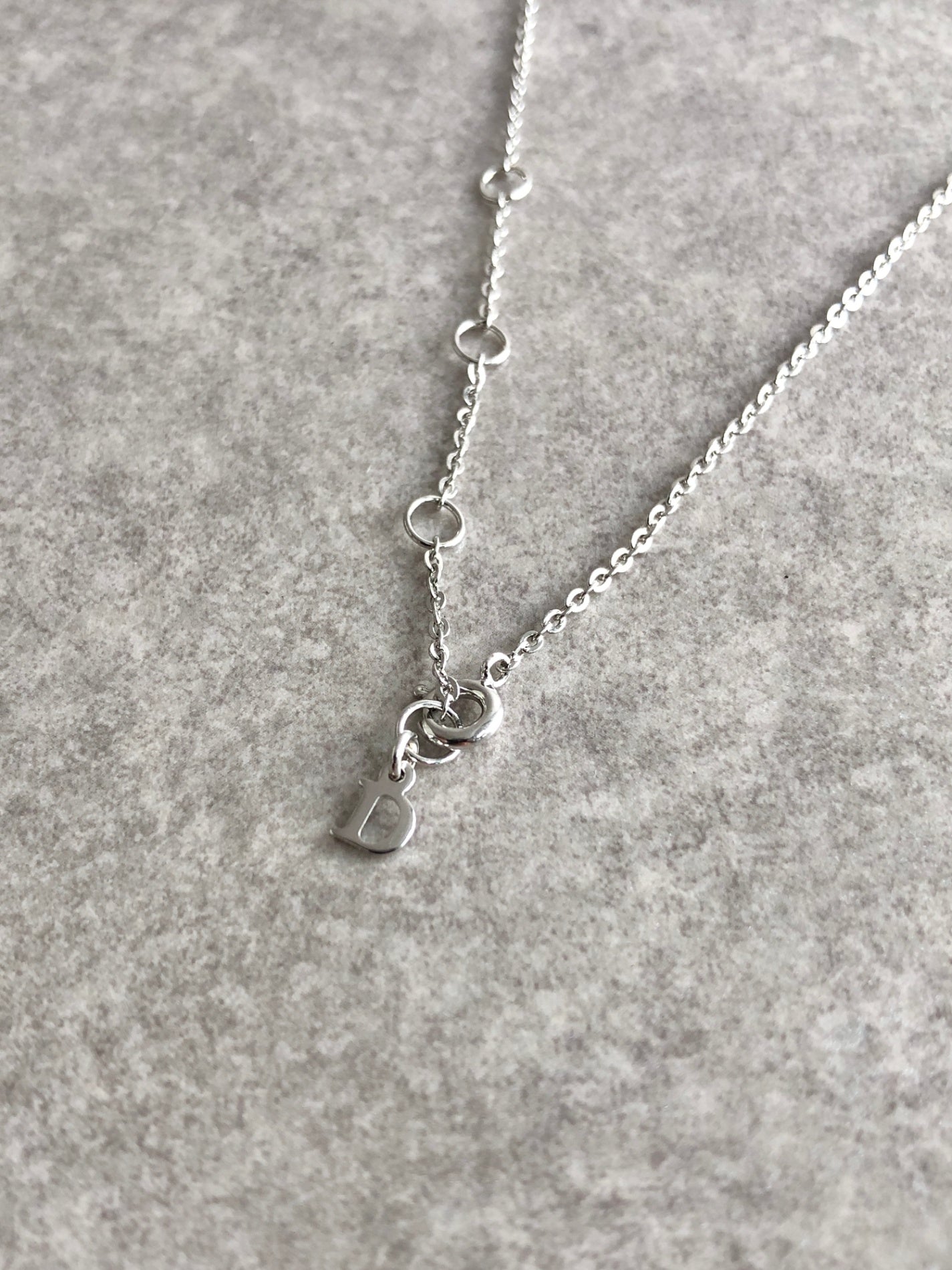 Christian Dior Logo Motif Necklace Silver Vintage f5vwsm