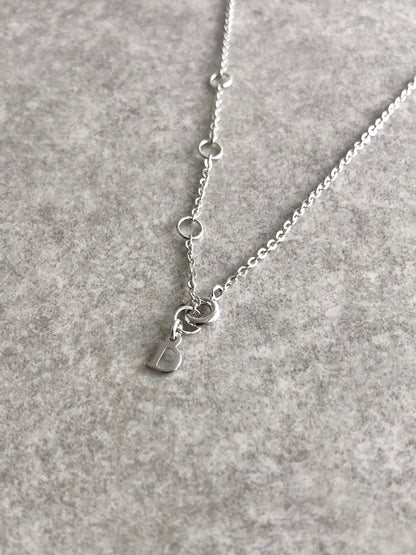 Christian Dior Logo Motif Necklace Silver Vintage f5vwsm