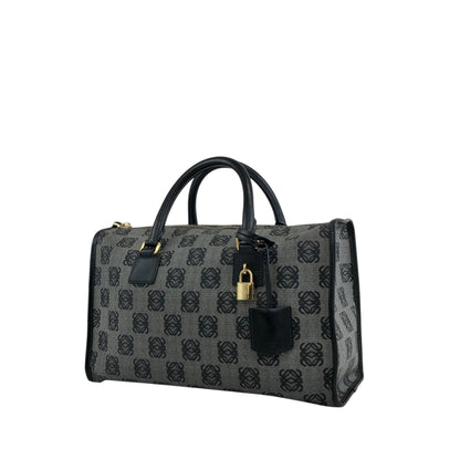 LOEWE Anagram Small Boston bag Handbag Gray Vintage hp67iy