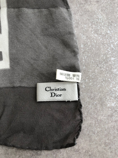 Christian Dior Scarf Silk Gray Vintage y8i6vb
